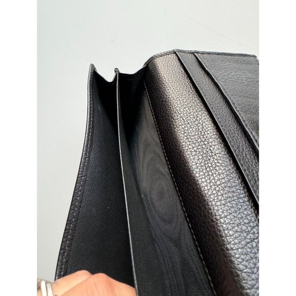 GUCCI 1953 Black Sueded Leather Striped Web Horsebit Continental Flap Wallet - Picture 14 of 16